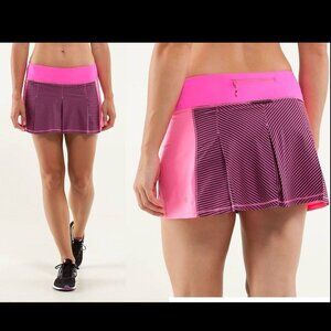 Lululemon Fast Cat Tennis Skirt 10‎ Hyper Stripe raspberry Glo Pink Pickleball
